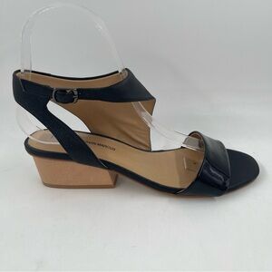 Neiman Marcus Women’s Black Patent Leather Adjustable Strap Sandals - Size 6.5